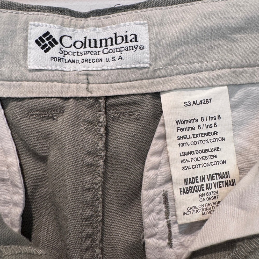 Columbia Shorts Womens 8 AL4287 Gray Cotton Canvas Utility Outdoor Hiking - Picture 3 of 9
